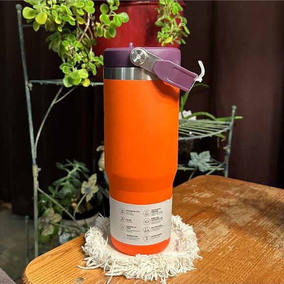 Stanley The Ice Flow Straw Tumbler 30 Oz Tiger Lily Plum & Orange K143 - Picture 3 of 5